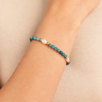 Hedy Turquoise Blue And Pearl Bead Bracelet - view 2