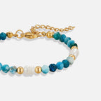 Hedy Turquoise Blue And Pearl Bead Bracelet - view 3