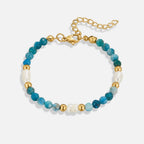 Hedy Turquoise Blue And Pearl Bead Bracelet - view 4