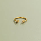 Eliane Twin Petal Gold Ring - view 3