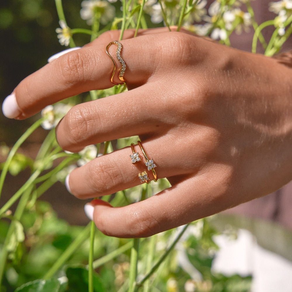 Twin Petal Gold Ring