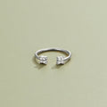Twin Petal Silver Ring