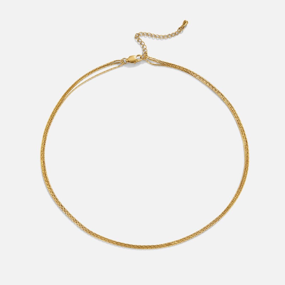 Vina Gold Multi Layered Chain Necklace