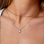 Hera Vintage Blue Opal Pendant Necklace - view 2