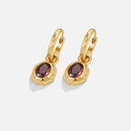 Odalys Vintage Garnet Hoop Earrings - view 1