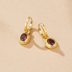 Odalys Vintage Garnet Hoop Earrings - view 3
