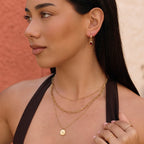 Odalys Vintage Garnet Hoop Earrings - view 4