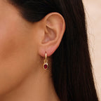 Odalys Vintage Garnet Hoop Earrings - view 2