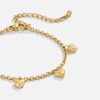 Isolde Vintage Gold Heart Charm Bracelet - view 1