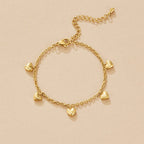 Isolde Vintage Gold Heart Charm Bracelet - view 3