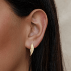 Monet Vintage Gold Leaf Earrings - view 2