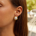 Monet Vintage Pearl Earrings - view 2