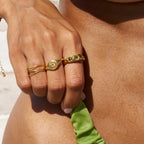 Galina Vintage Peridot Gold Ring - view 2