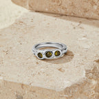 Galina Vintage Peridot Silver Ring - view 2