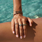 Galina Vintage Peridot Silver Ring - view 3