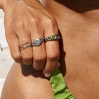 Galina Vintage Peridot Silver Ring - view 1