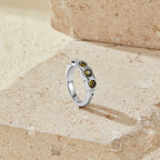 Galina Vintage Peridot Silver Ring - view 4