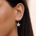 Petra White Flower Pearl Drop Earrings - view 2
