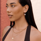 Petra White Flower Pearl Drop Earrings - view 5