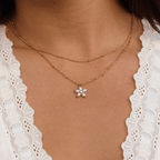 Isla White Flower Pearl Pendant Necklace - view 2