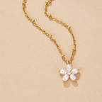 Isla White Flower Pearl Pendant Necklace - view 1